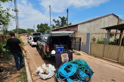 Quadrilha é presa em Várzea Grande com 2 toneladas de fios de cobre roubados na capital