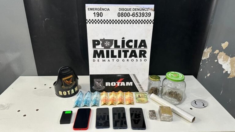 Rotam prende suspeito de tráfico e apreende drogas em residência em Várzea Grande